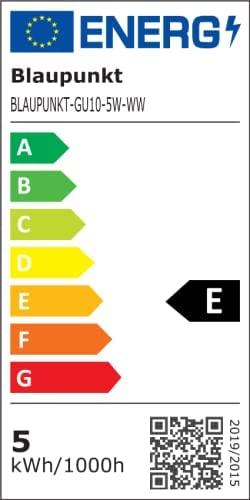 Energy Label Blaupunkt LED GU10 Bulb - Spotlight - Reflector - 5W - Warm White 2700K - Led Bulbs - Pack of 4 (GU10, 5 W, 475 lm, 4 x, F)