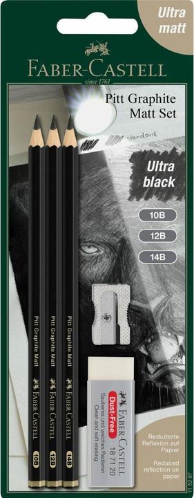 Image du produit Faber-Castell Crayon graph. Pitt Graphite Matt x3 set (14B, 12B, 10B, 3 x)