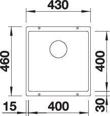 Image du produit Blanco Subline 400-U (Evier sous plan, 43 cm, 46 cm)