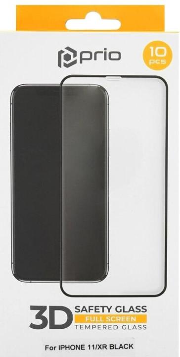 Immagine prodotto prio Vetro protettivo per schermo 10x 3D per iPhone 11/XR nero (10 Pezzo/i, Apple iPhone XR, Apple iPhone 11)