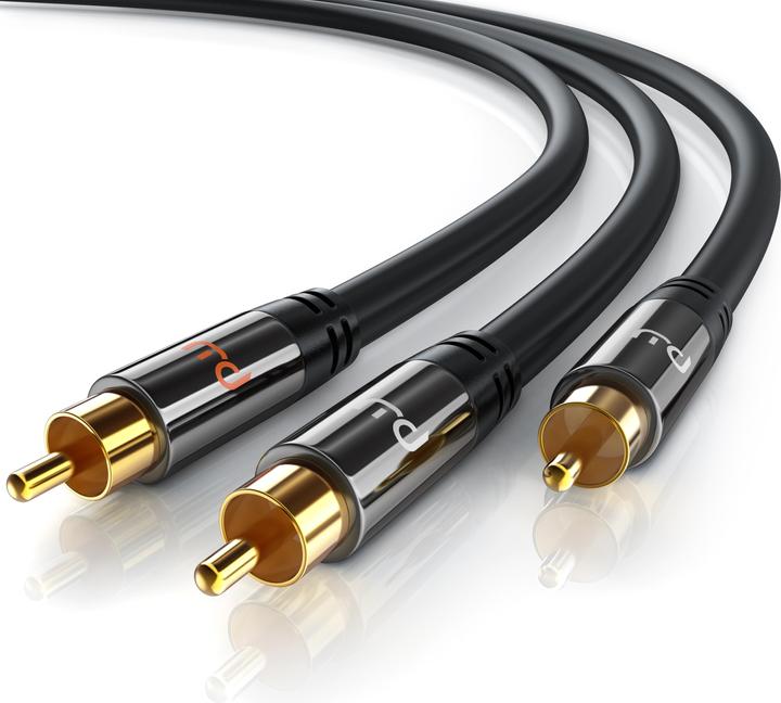Produktbild Primewire Cinch Audio Kabel - Y-Cinch Koaxialkabel - Subwooferkabel - 1 Cinch-Stecker zu 2 Cinch-Stecker (7.50 m, Cinch)
