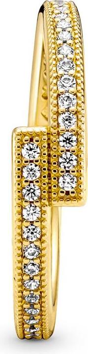 Produktbild Pandora Logo 14k Gold Sparkling Overlapping Ring (48)