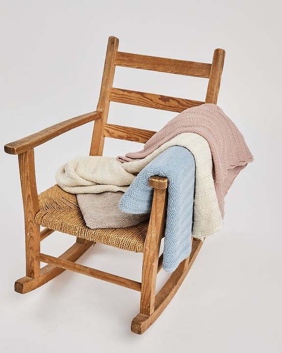 Produktbild Smallstuff - Baby blanket, fishbone, merino wool - Blue - 80x100 cm (70007-84) (80 x 100 cm)