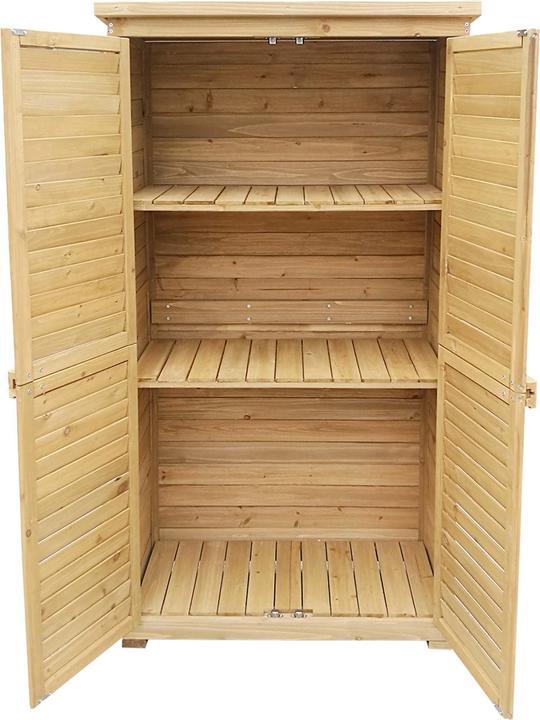 Produktbild Wiltec Gartenhaus Lamellentür Fichtenholz Bitumendach 870x465x1600mm Gerätehaus Schuppen