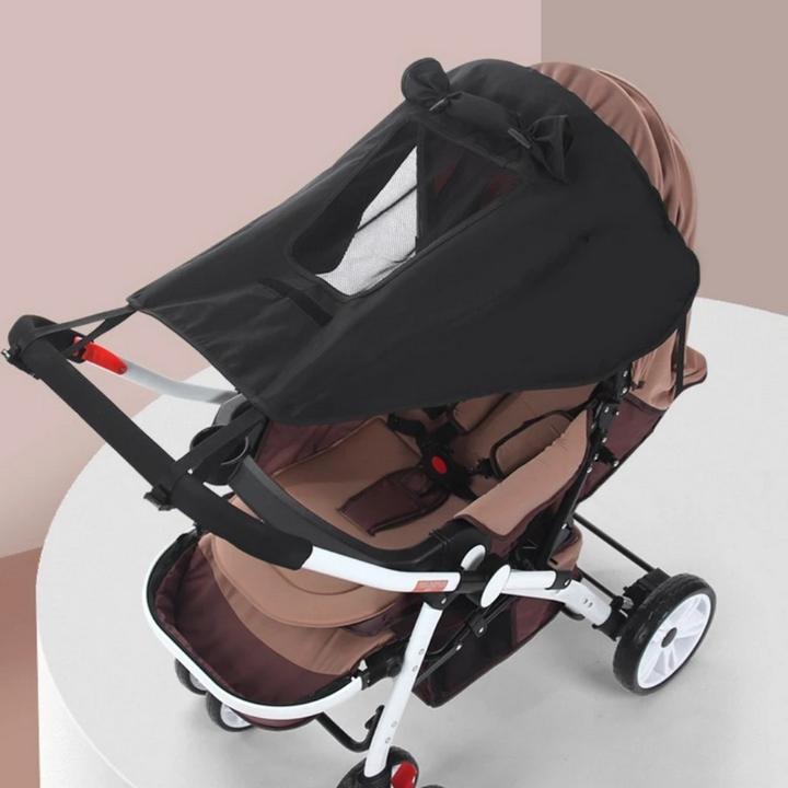 Kama Kinderwagen Sonnensegel mit Fenster, Schwarz