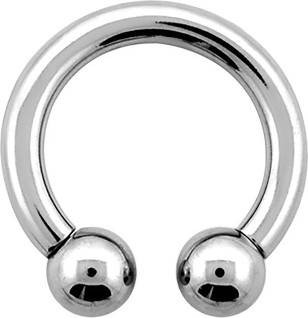 Produktbild Star Piercing Circular Barbell Innengewinde silber mit zwei Kugeln (ohne Messing, Chirurgenstahl 316L)