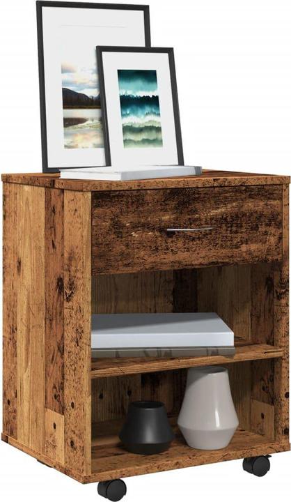 Image du produit VidaXL Rollcontainer Rollschrank Bürocontainer Büroschrank Schrank Altholz-Optik (46 x 36 x 59 cm)