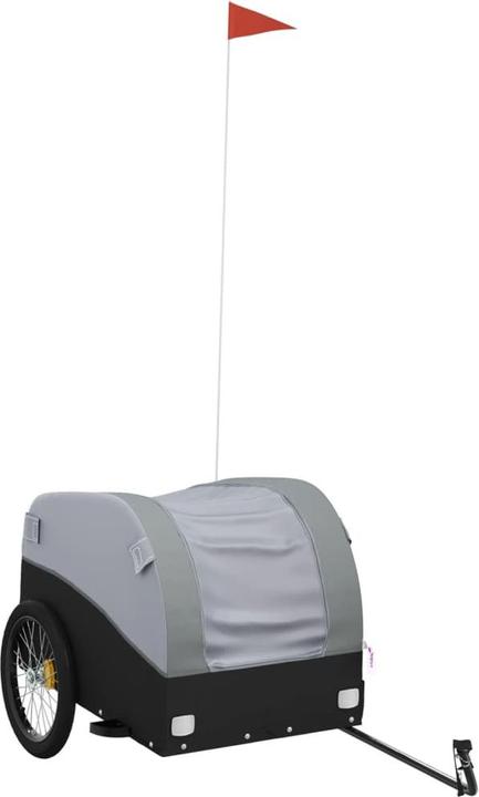 Actual product image VidaXL Fahrradanhänger Schwarz und Grau 45 kg Eisen,Farbe