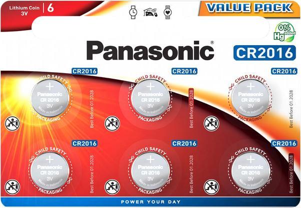 Produktbild Panasonic Lithium Power CR2016 (6 Stk., CR2016, 90 mAh)