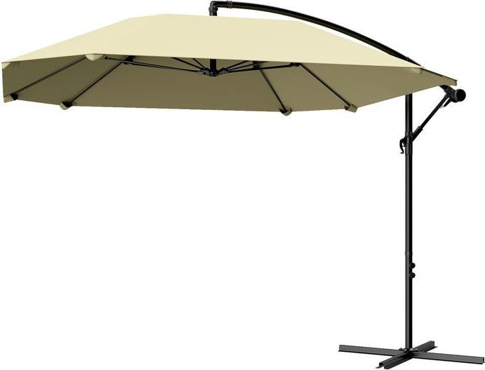 Immagine prodotto Swisshandel24 Ampelschirm Alu Ø 260 cm, Kurbelschirm mit Ständer, neigbar kippbar Beige (2.60 m)