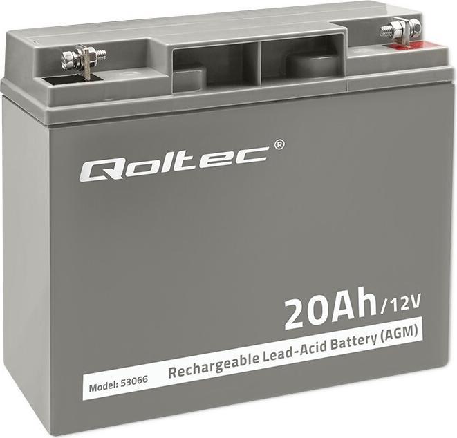 Immagine prodotto Qoltec 53066 Batteria AGM 12V 20Ah max. 300A