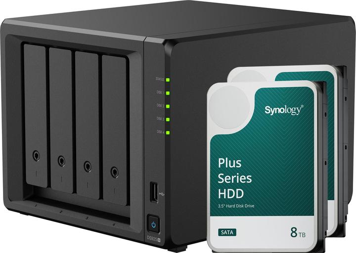 Actual product image Synology DS925+ (2 x 8 TB, Synology HAT 33xx)