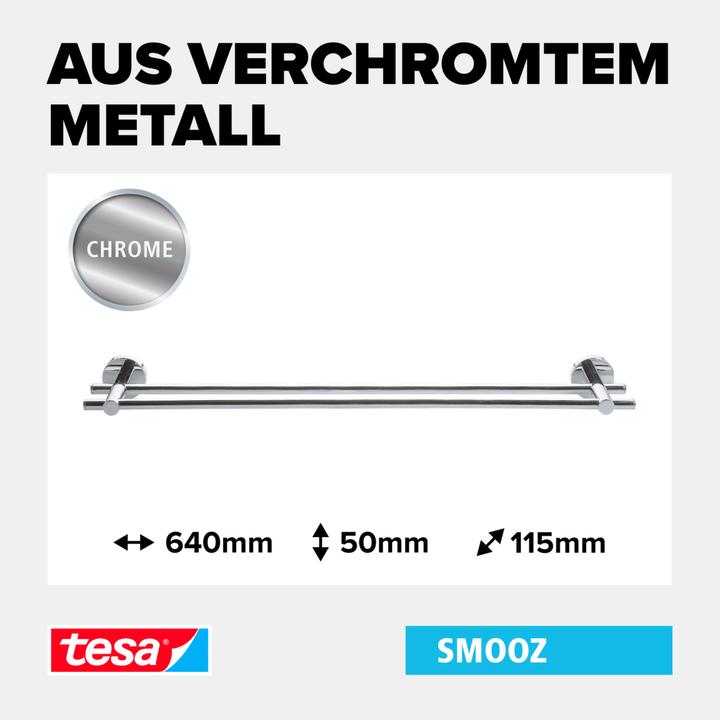 Produktbild tesa SMOOZ Badetuchstange zweiarmig inkl. Klebelösung ohne Bohren