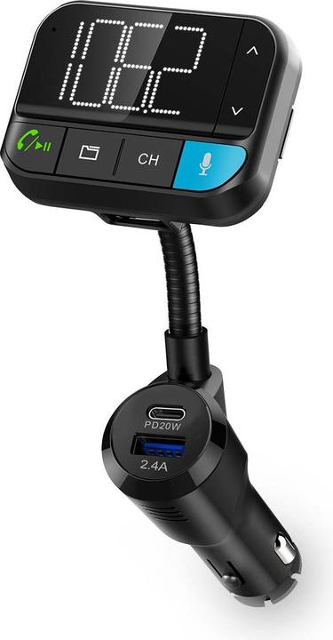 Produktbild Nedis Kfz Audio FM Transmitter | Schwanenhals | freisprechend | 2 " | Scharz-weiss Monitor | Bluetoot