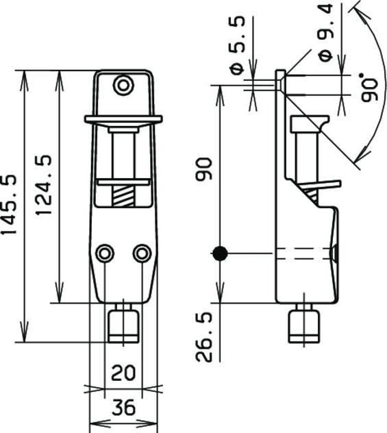 Actual product image BKS Zinc die-cast door retainer and replacement rubber