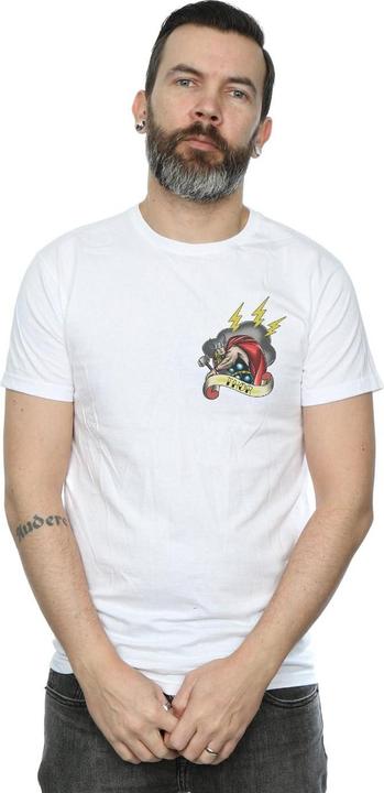 Actual product image Mens Thor Tattoo Breast Print T-Shirt (L)