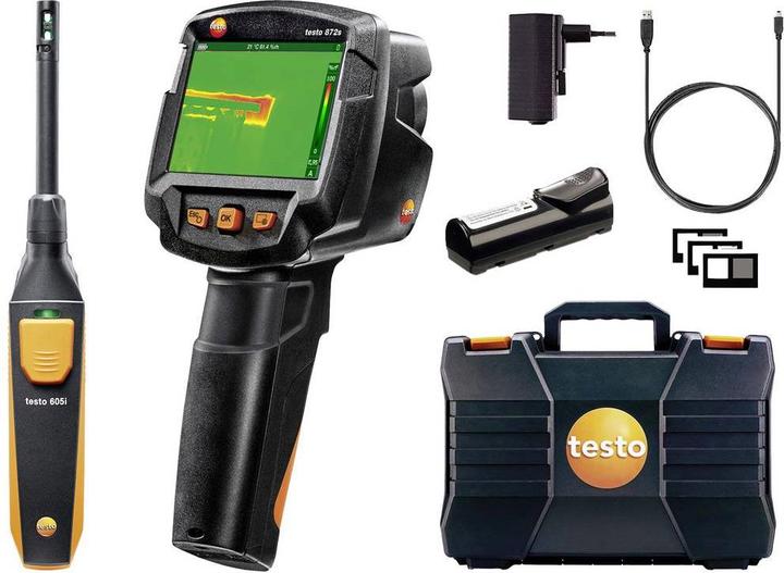 Actual product image Testo 872s Building diagnosis set Thermal imaging camera -30 to +650 °C 240 x 180 pixels 9 Hz