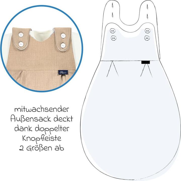 Actual product image Alvi Schlafsäcke Schlafsack Baby-Mäxchen 4 Season Mull - Sand-Beige
