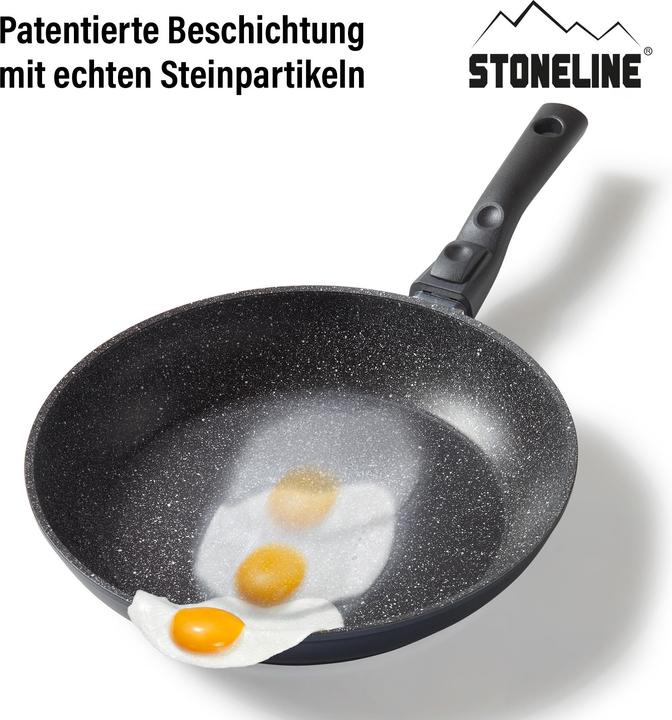Actual product image Stoneline Frying pan 28cm, Made in Germany with removable handle, induction and non-stick coated (28 cm, Frying pan, Aluminium)