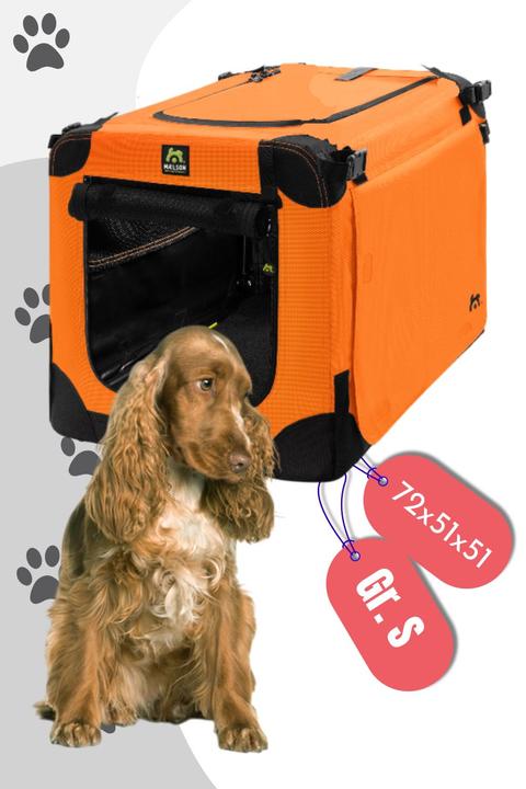 Actual product image Maelson Soft Kennel faltbare Hundebox in 3 Grössen - Neon Orange (Dog, Breathable, Washable, Foldable)