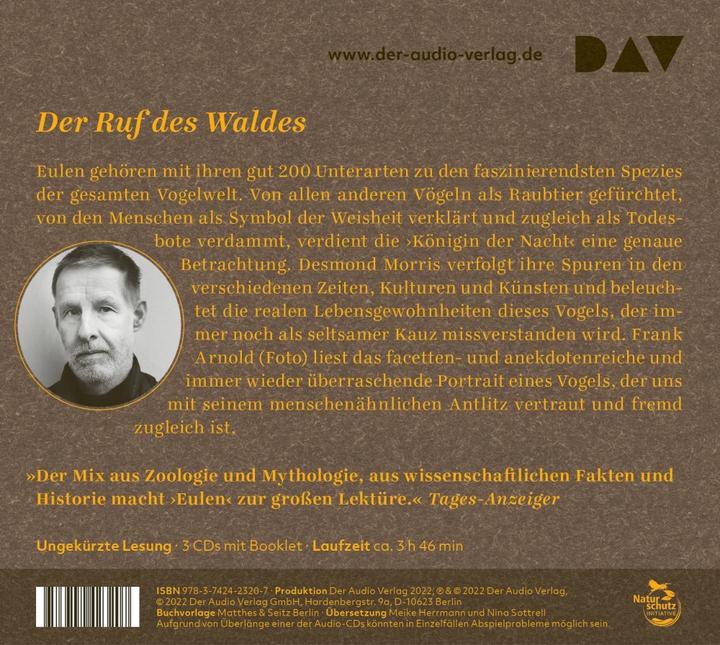 Produktbild Eulen. Ein Portrait (Desmond Morris, Nina Sottrell, Frank Arnold, Meike Herrmann, Deutsch)