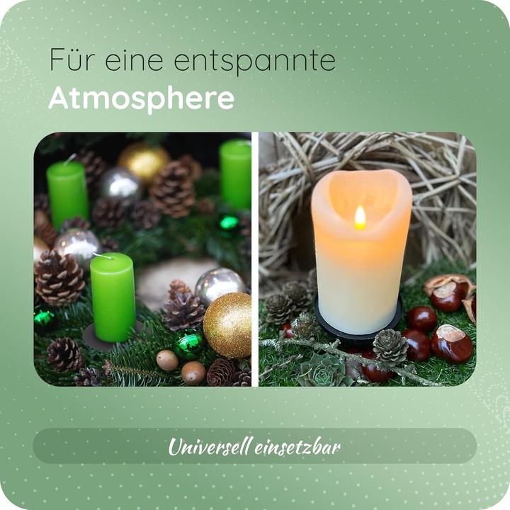 Actual product image Novaliv 8x Candle Holder Pillar Candle Advent Wreath 7,5cm SILVER Advent Wreath Advent Candle Holder