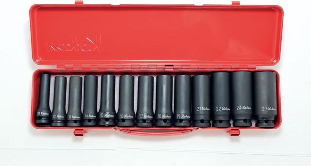Actual product image Koken KO-KEN IMPACT set 13 pieces, hexagonal, 1/2 inch long (27 mm, 16 mm, 24 mm, 22 mm, 15 mm, 13 mm, 19 mm, 12 mm, 10 mm, 18 mm, 21 mm, 17 mm, 14 mm)