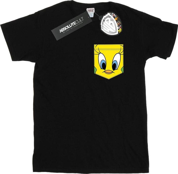 Actual product image Looney Tunes Mens Tweety Pie Face Faux Pocket T-Shirt (L)