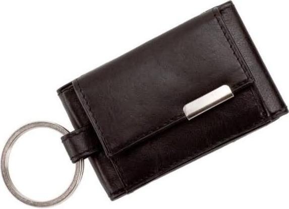 Alassio Mini-Börse mit Metallemblem 8,5x5cm Leder schwarz