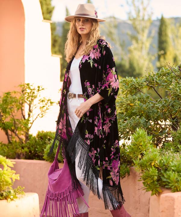 Produktbild Joe Browns Dark Floral Fringe Kimono (One Size)