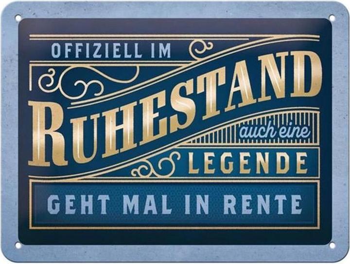 Nostalgic-Art Merchandising Schild Offiziell im Ruhestand 15 x 20 cm, Metall (15 x 20 cm)