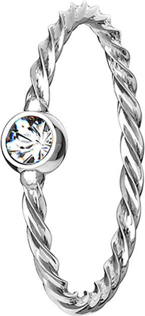 Immagine prodotto Star Piercing Anello Micro Piercing intrecciato in argento con cristallo in argento (Acciaio chirurgico 316L)