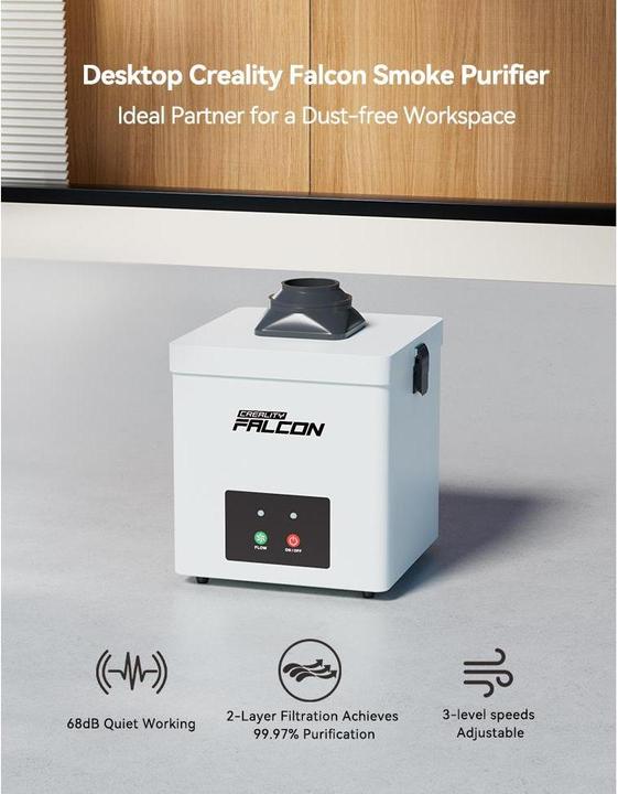 Actual product image Creality Desktop Falcon Smoke Purifier Yw45 (Cleaning)