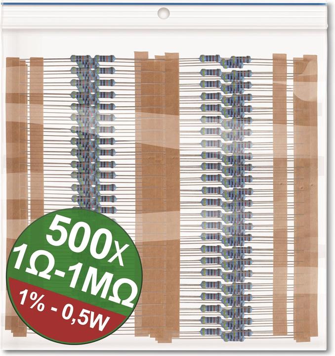 Produktbild Quadrios 22P082 Metallschicht-Widerstand Sortiment axial bedrahtet 0.5 W 1 % 1 Set