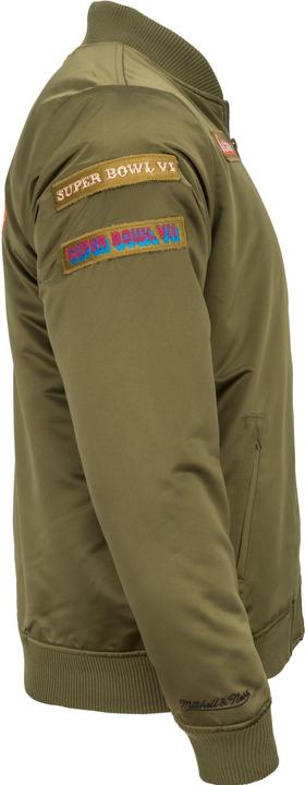 Produktbild Mitchell & Ness M&N Satin Bomber Jacke - PATCHES Miami Dolphins oliv - M (M)
