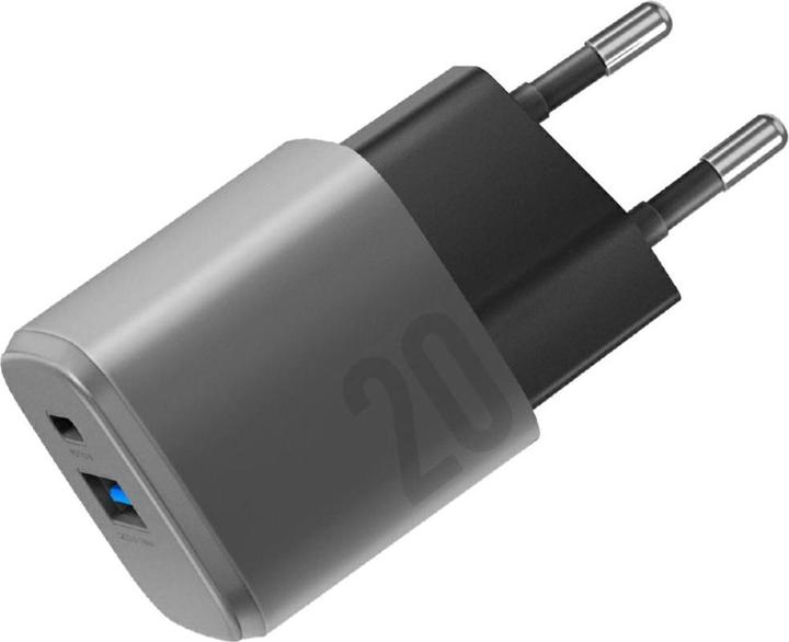Actual product image Energea Wall Charger Ampcharge GaN20 1C1A PD/QC3.0 20W EU gunmetal (20 W)