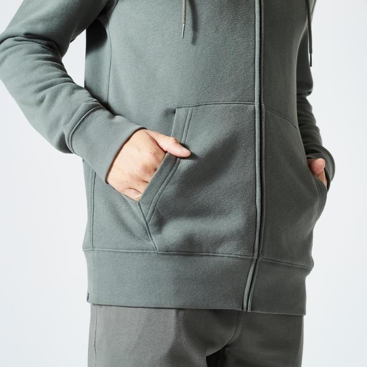 Immagine prodotto Domyos Kapuzenjacke Herren Reissverschluss - Essentials 500 khaki (L)