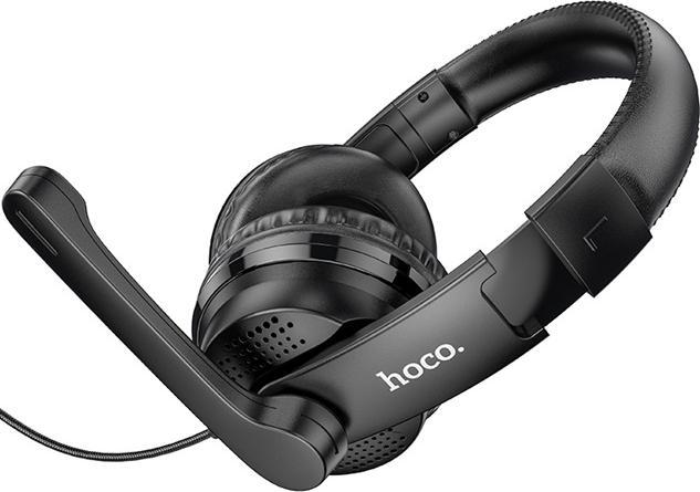 Actual product image Hoco - Wired Headphones Magic Tour (W103) - for Gaming, Jack, with Microphone - Black (Cable)