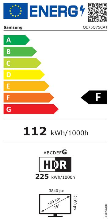 Energie-Label Samsung QE75Q75C (75", QLED, 4K)
