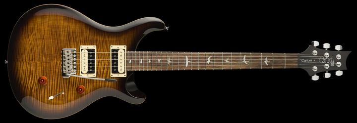 Produktbild PRS SE Custom 24 - Black Gold Burst (E-Gitarre, Mahogany Boden und Zargen, Carved Maple mit Flame Maple Veneer Decke)
