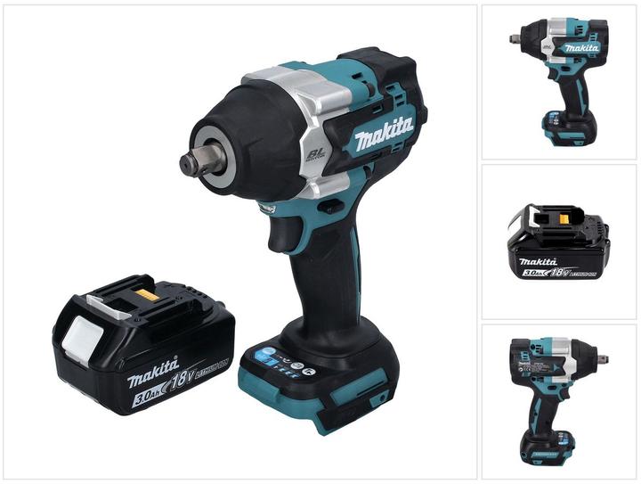 Productafbeelding Makita DTW 700 F1 Accu-slagmoersleutel 18 V 700 Nm 1/2" XPT Borstelloos + 1x oplaadbare accu 3.0 Ah - (Oplaadbare batterij)