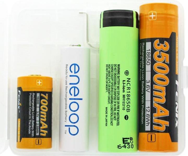 Actual product image AccuCell Universal AccuSafe Aufbewahrungsbox für 1 bis 4 Stück 18650 Li-ion Akku mit bis zu 68mm länge