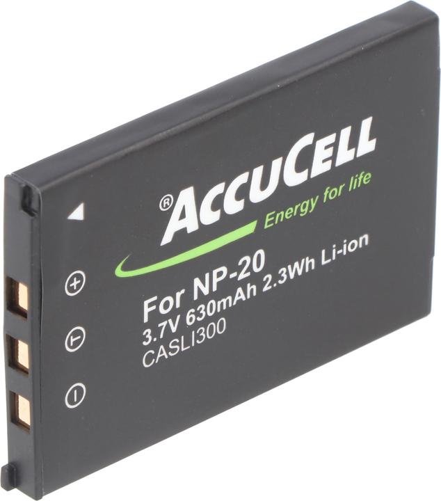 Actual product image AccuCell Battery suitable for Casio NP-20 Akkuty Casio Exilim EX-M1, EX-M2, Casio NP20, Sony NP-20DBA