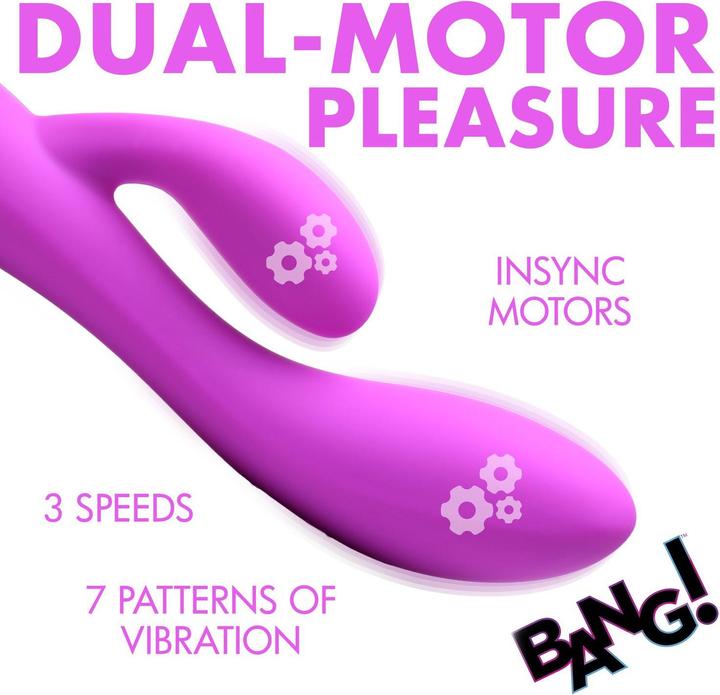 Actual product image Frisky Wiederaufladbarer Flexibler Rabbit-Vibrator Aus Silikon Lila
