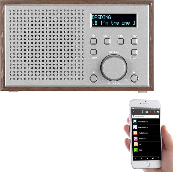 Produktbild Auvisio WLAN-Internetradio mit 2 Weckzeiten (Internetradio, WLAN)