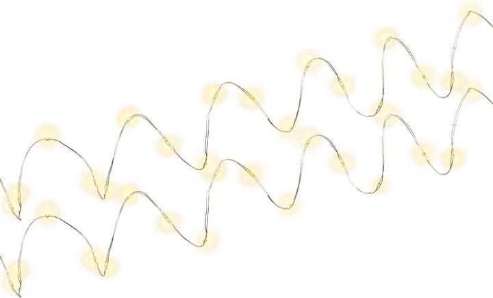 Goobay 2x 20er LED-Silberdraht-Lichterkette, inkl. Timer Stimmungsvolle Leuchtdekoration für den Innenbe (1.05 m)