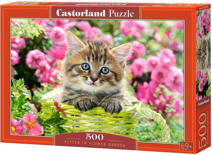 Actual product image Castorland Kitten in Flower Garden,Puzzle 500 pieces (500 pieces)