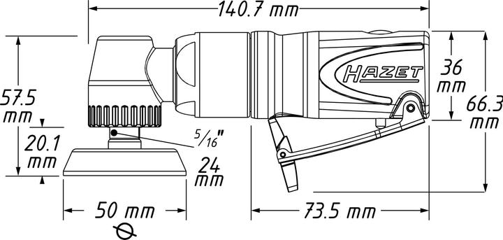 Produktbild HAZET Mini Polierer 9033M-9 (Exzenterpolierer, 224 W)