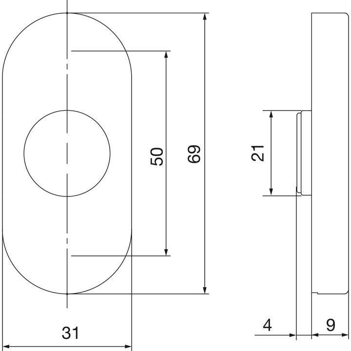 Actual product image Ogro Knob handle hole part PREMIUM 8350 V FS/6620-with rosette, satin stainless steel (Door set)