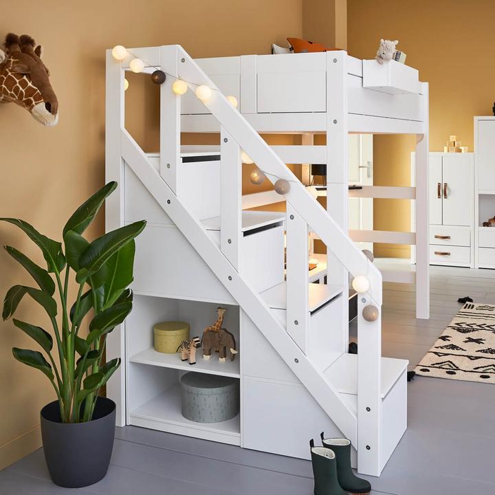 Image du produit Lifetime Kidsrooms Lit mezzanine avec escalier, tiroirs et sommier Deluxe